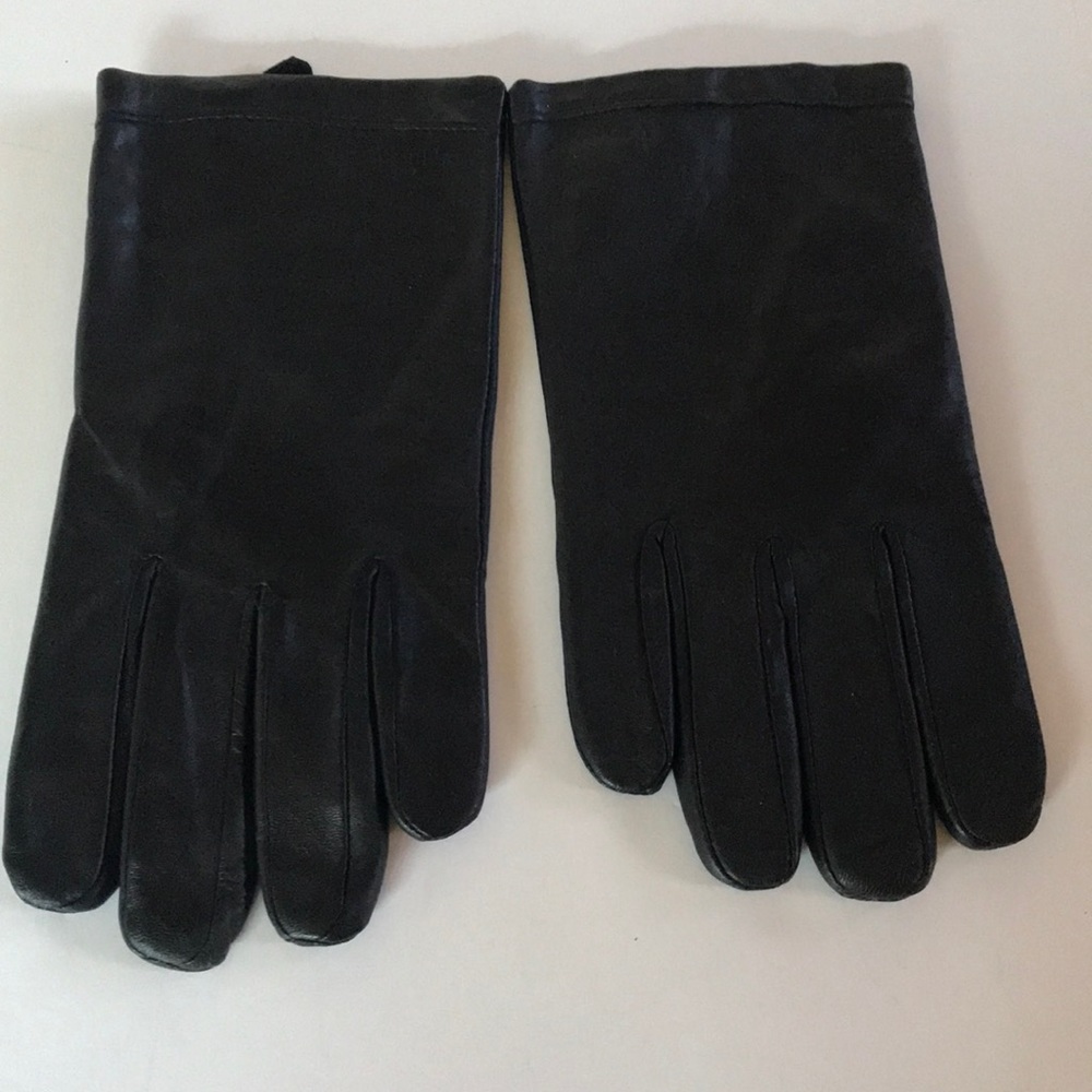 NEW $60 CALVIN KLEIN Black Leather Gloves XL